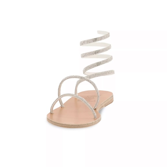 Ancient Greek Sandals Ofis Crystal-Embellished Leather Wraparound Sandals - Picture 4 of 4